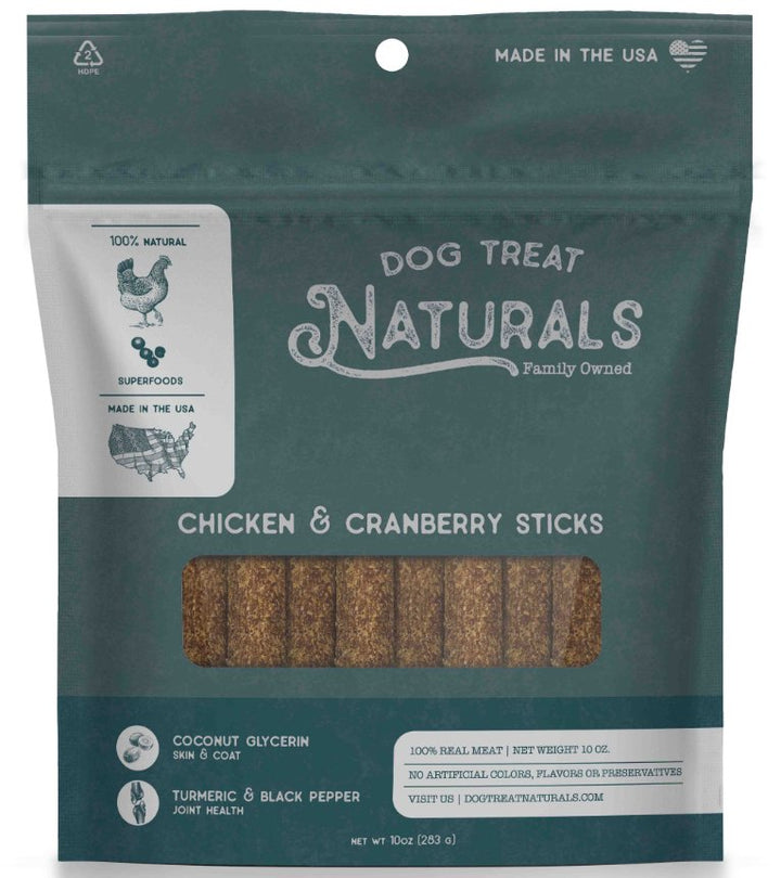 Dog Treat Naturals Superfood Sticks - Chicken & Cranberry - Pets Essentials