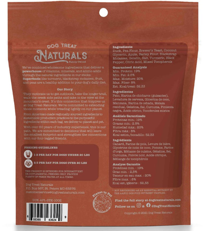 Dog Treat Naturals Superfood Sticks - Duck & Apple - Pets Essentials