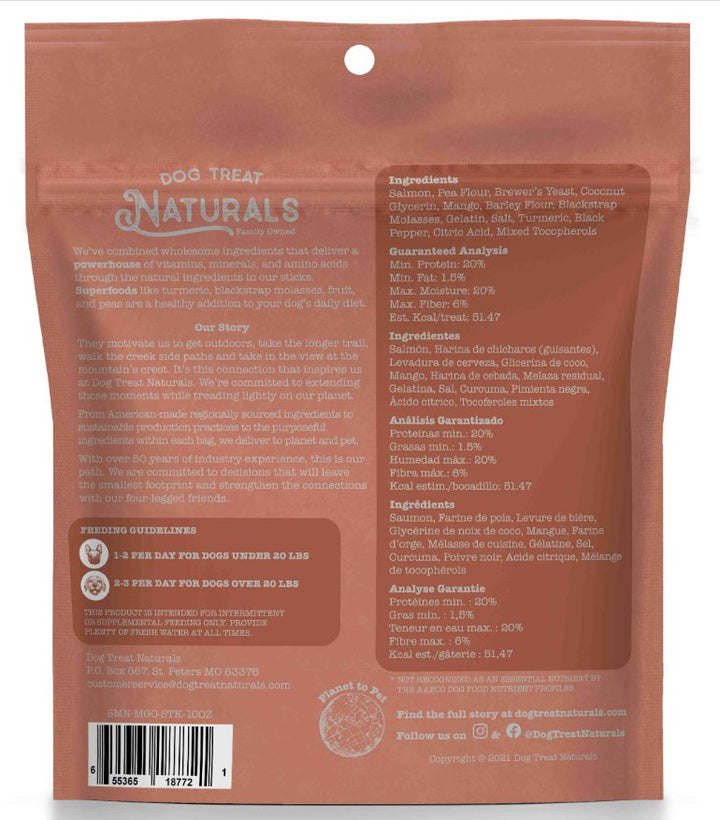 Dog Treat Naturals Superfood Sticks - Salmon & Mango - Pets Essentials