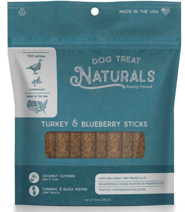 Dog Treat Naturals Superfood Sticks - Turkey & Blueberry - Pets Essentials