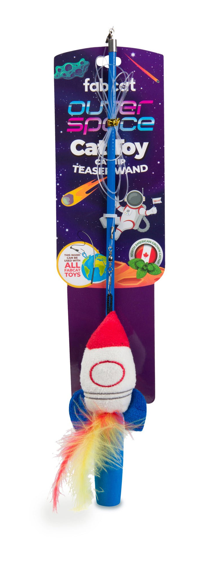fabcat Cat Toy Teaser Wand - Outer Space - Pets Essentials