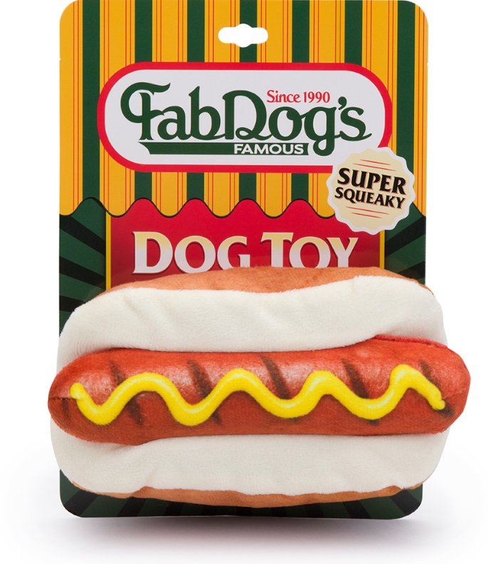 fabdog Foodies Squeak Toy - FabDogs Hot Dog - Pets Essentials