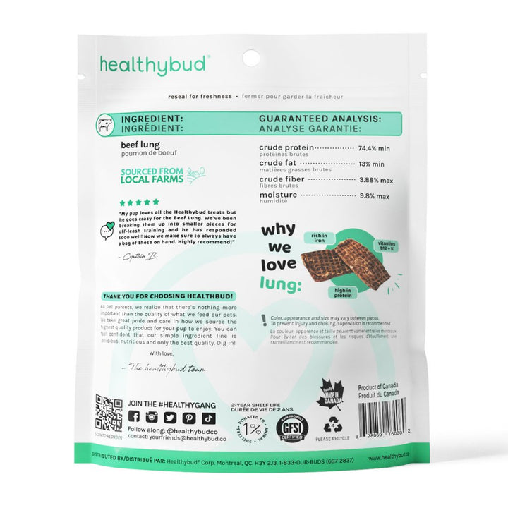 healthybud Beef Lung Treat - Pets Essentials