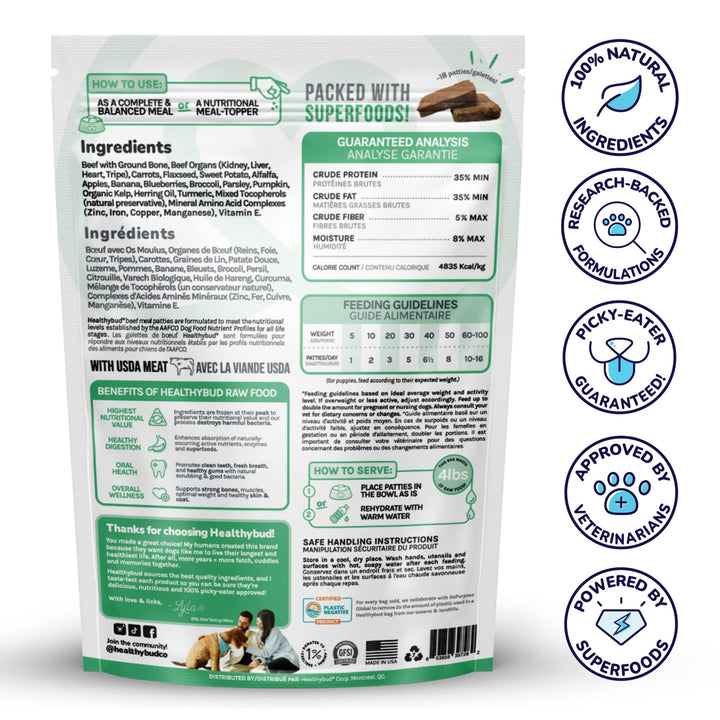 healthybud Freeze - Dried Dinner Patties - Beef - Pets Essentials