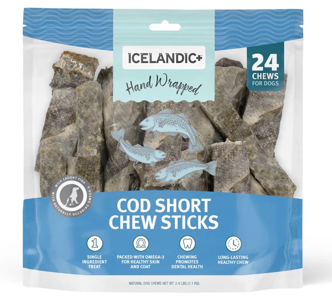 Icelandic+ Hand Wrapped Cod Chew Sticks - Short - Pets Essentials