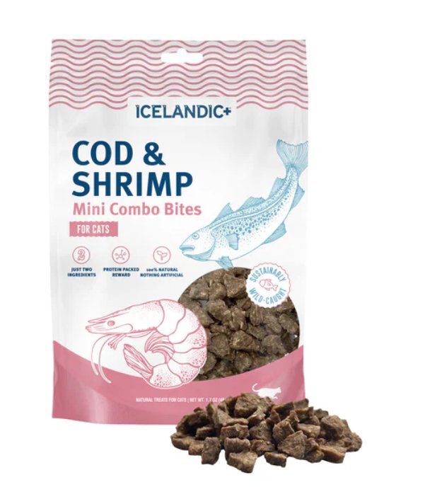 Icelandic+ Mini Combo Bites for Cats - Cod & Shrimp - Pets Essentials