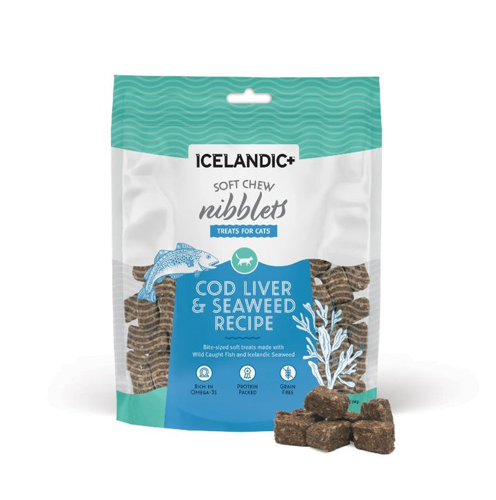 Icelandic+ Soft Chew Nibblets for Cats - Cod Liver & Seaweed - Pets Essentials