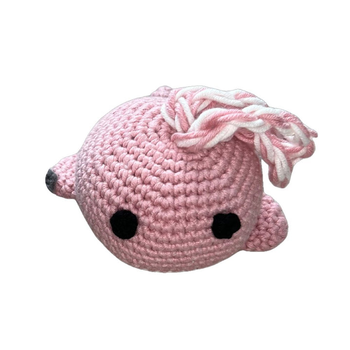 MiaMuji Crochet Dog Toy - Pink Whale - Pets Essentials