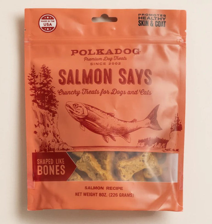 polkadog Salmon Says - Bones - Pets Essentials