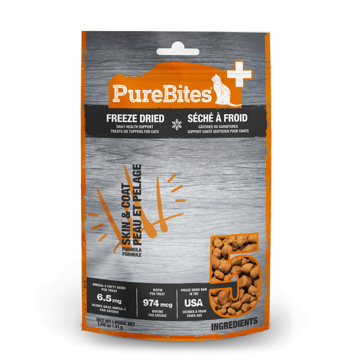 PureBites+ Freeze Dried Treat - Skin & Coat - Feline - Pets Essentials