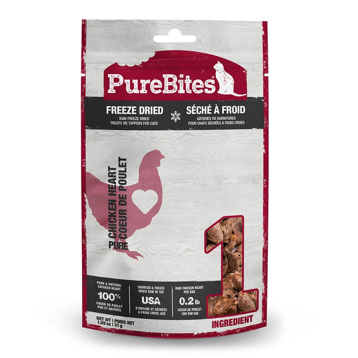 PureBites Freeze Dried Treats - Chicken Heart - Feline - Pets Essentials