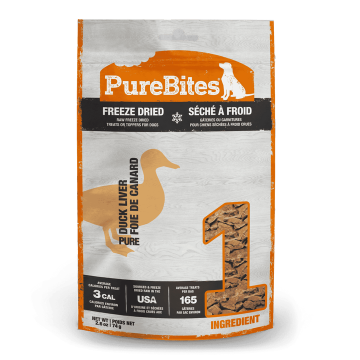 PureBites Freeze Dried Treats - Duck Liver - Canine - Pets Essentials