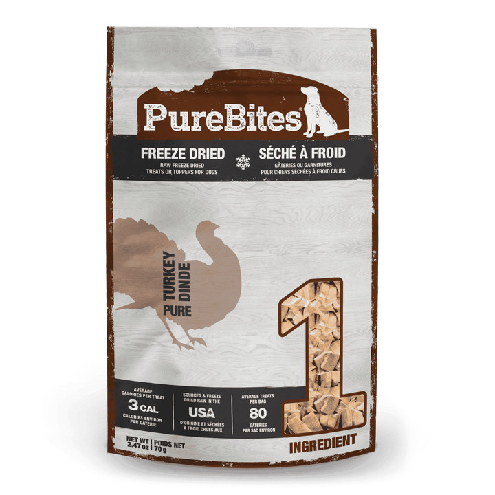 PureBites Freeze Dried Treats - Turkey - Canine - Pets Essentials