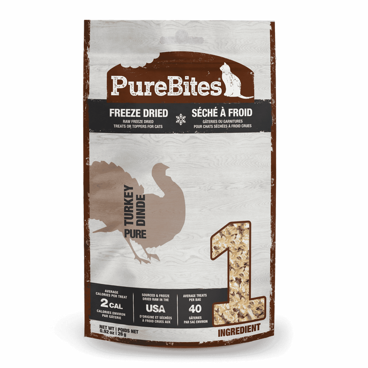 PureBites Freeze Dried Treats - Turkey - Feline - Pets Essentials