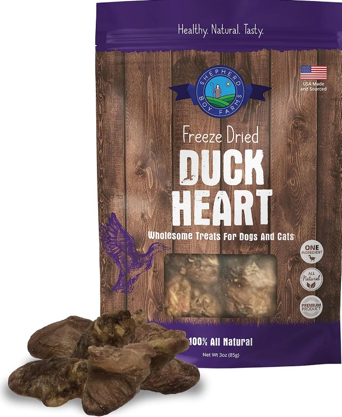 Shepherd Boy Farms Freeze Dried Treat - Duck Hearts - Pets Essentials