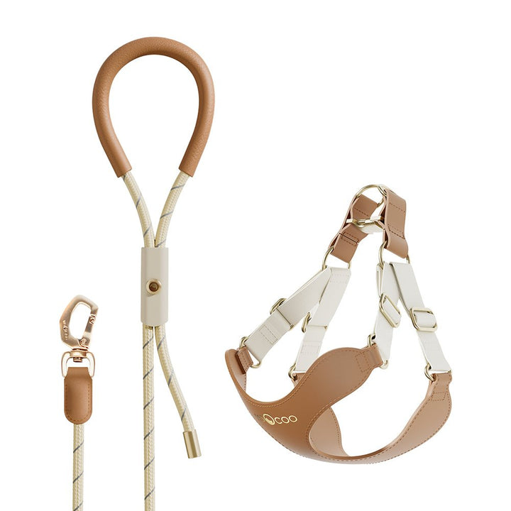 VooCoo OOTD Harness with Leather Leash Set - Pets Essentials